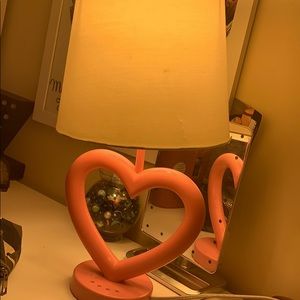 Pink heart lamp